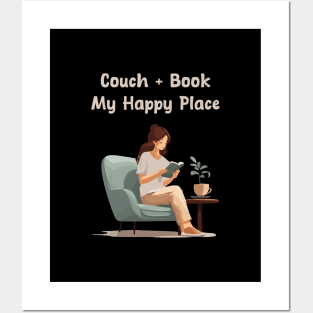 Couch and Books are happy place for introverts Posters and Art